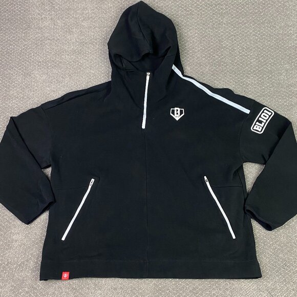 Baseball 101 Lifestyle Game Day Hoodie Adult XXXL Black Quarter Zip BSBL - Picture 1 of 9